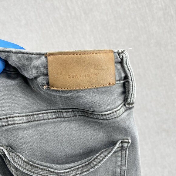 Dear John Button Fly Stella Super High Rise Crop Jeans Stretch‎ Faded - Picture 8 of 14